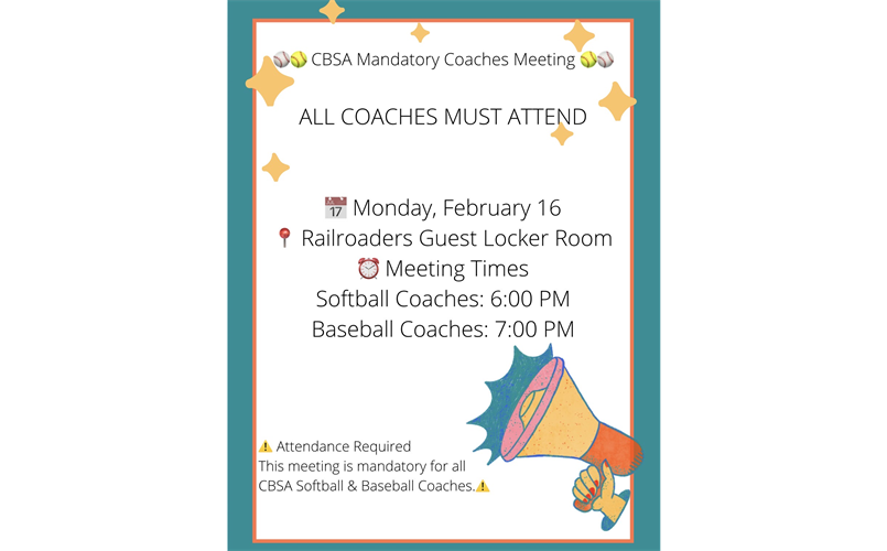 Mandatory Coaches Meeting Spring Season!
